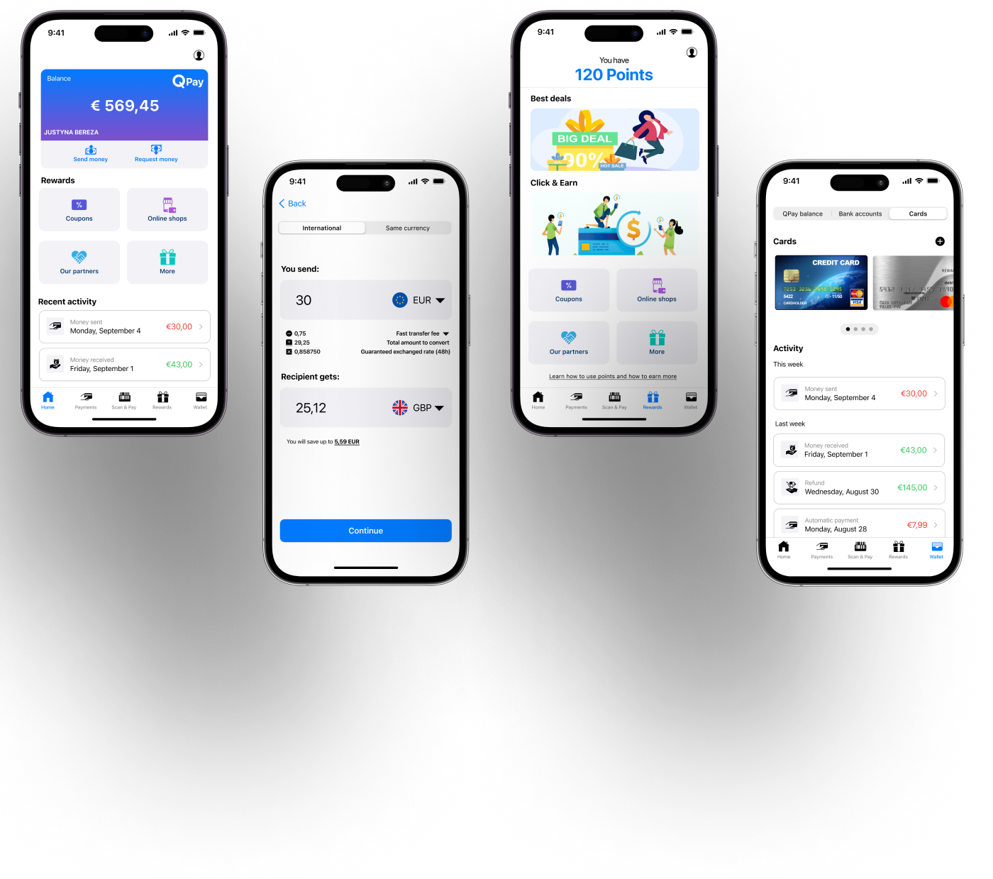 Qpay iOS mockups design